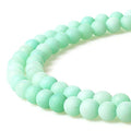 MJDCB Round Matte Frosted Blue Green Jade Loose Beads are Used in Jewelry Design to Make Bracelets and Necklaces (8mm) - color: Matte Blue Green Jade, size: 8mm
