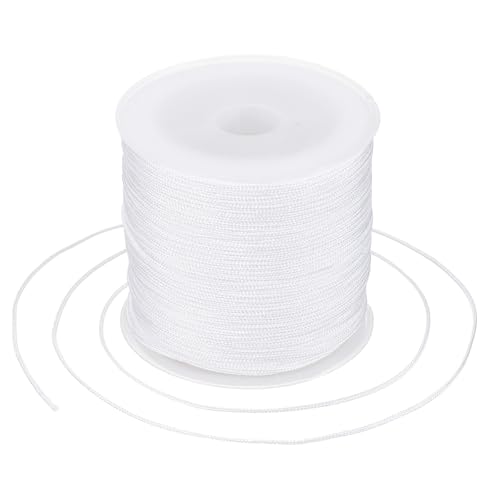 MECCANIXITY 0.8mm Nylon String for Bracelets, 44 Yards Satin Nylon Beading Thread Chinese Knotting Cord for Jewelry Making DIY Craft Beading Friendship Necklace Bracelet(White) - color: White, size: 0.8mm