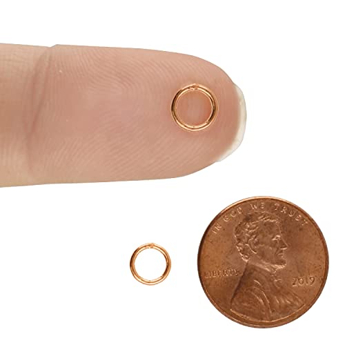 The Beadsmith Soldered Jump Rings – 6mm, Rose Gold Plated, 20-Gauge (0.79mm) Wire Thickness, 144 Pieces – Findings for Making Keychains, Charms, Chain Mail and Body Jewelry - color: Rose Gold, size: 6mm - 19 Gauge