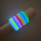 Looconi 1000pcs Pony Beads Multicolor Glow in The Dark and Rainbow Elastic String Mixed Colors 6x9mm Acrylic Beads for Jewelry Making - color: Glow+Line