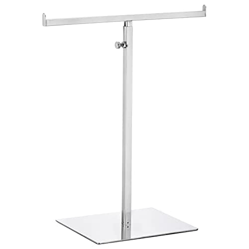 uxcell Purse Display Stand T Shaped Metal Adjustable Handbag Rack Double Hook Holder Necklace Organizer for Home Boutique Store - Silver - color: Silver