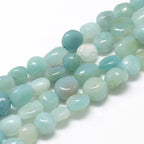 30-45Pcs/Strand Natural Amazonite Beads 15.7" Irregular Nuggets Stone Beads 8-15mm Gemstones Loose Spacer Bead for DIY Bracelet Necklace Jewelry Making Crafting - color: Amazonite