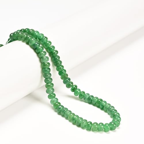 ICAI 4x6mm Natural Rondelle Beads – Loose Gemstone Spacers for DIY Jewelry Making (Green Aventurine) - color: Green Aventurine, size: 4x6