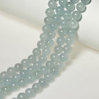 MJDCB Stone Beads 8mm 43pcs Round Grey Blue Jade Loose Gemstone Bead Charms for Jewelry Making Bracelet Necklace Earring Pendant - color: Grey Blue Jade, size: 8mm