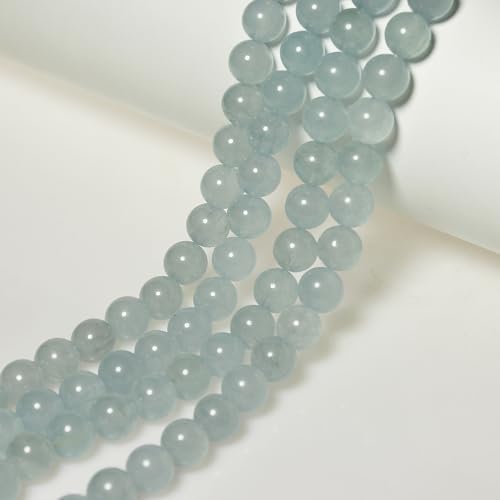 MJDCB Stone Beads 10mm 35pcs Round Grey Blue Jade Loose Gemstone Bead Charms for Jewelry Making Bracelet Necklace Earring Pendant - color: Grey Blue Jade, size: 10mm