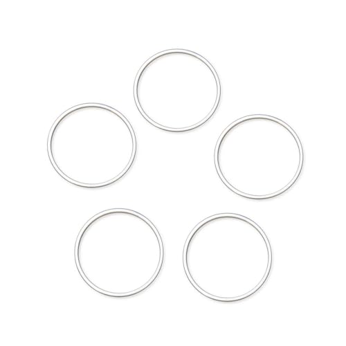 Adabele 50pcs Silver Round Hoop Circle Beading Hoop Link Jewelry Findings 16mm Geometric Connector Open Back Bezel Frame for DIY Craft Jewelry Making CF71-2 - size: Round Circle (0.63 inch)