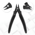 Bivethoi 3pcs Micro Wire Cutters Flush Cut Snips, Small Diagonal Cutters 3D Printer Filament Pliers Tool, Mini Tiny Nippers Zip Tie Cutters for Jewelry Making Model (5 Inch, Black) - color: Black