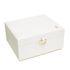 COLLECTIVE HOME - Monogram Jewelry Box with Mirror, Custom Gold Letter Engraving, Elegant Jewelry Organizer with Removable Tray, Gift for Mother’s Day, Girlfriend, Birthday (t) - color: t