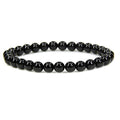 Angelstones Handmade Natural Healing Gemstone 6mm Round Beads Stretch Crystal Bracelet 7 Inch Unisex - color: Black Tourmaline