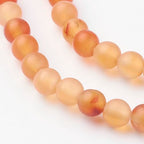 85Pcs Natural Carnelian Beads 4mm Round Gemstone Beads Smooth Stone Loose Bead for DIY Bracelets Necklace Earrings Jewelry Making - color: Natural Carnelian, size: 4mm