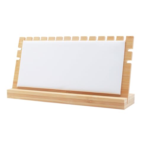 TANG SONG 4.9" x 9.8" Horizontal Bamboo Leather Soft Mat - Necklace Display Stand Organizer for Multiple Bracelets & Chains - Jewelry Storage Holder for Home (White, Small) - color: White, size: Small