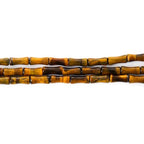 5x12mm Natural Tiger Eye Stone Bamboo Shape Gem Healing Energy Loose Spacer Beads for DIY Necklace Bracelet Earring - color: Tiger Eye