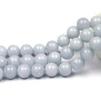 MJDCB Natural Round Aquamarine Gemstone Spacer Loose Beads Spacer Beads for DIY Jewelry Making Strand 15" - color: A+ Aquamarine, size: 8mm