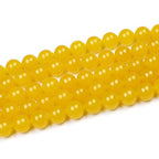 MJDCB Natural Yellow Jade Round Loose Beads for Jewelry Making DIY Bracelet Necklace (10mm) - color: Yellow Jade, size: 10mm