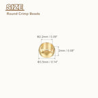 uxcell 200Pcs Round Crimp Beads, 3.5mm Metal Spacer Loose Beads Metal Clamp Ends Tiny Stoppers Bead for Bracelet Jewelry Making Craft DIY, Light Gold - color: Light Gold, size: 3.5mm