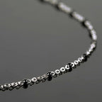 UMAOKANG 10 Meters Stainless Steel Jewelry Chain for Jewelry Making Black Enamel Bead Cable Chain Roll with Open Jump Rings and Lobster Clasps - color: Black Bead-Steel