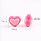 150pcs Acrylic Beads Colorful Heart Beads Rainbow Heart Beads for Jewelry Making Handmade DIY Bracelet, Charms Keychain Craft Supplies (Rainbow Heart) - color: rainbow heart