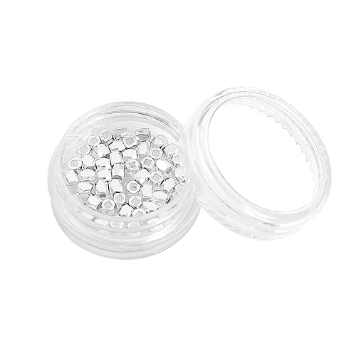 BEADIA Silver Plated Faceted Spacer Beads 2.5x2.5mm 50pcs for Jewelry Making Findings Non Tarnish - color: Silver, size: 2.5x2.5mm Faceted