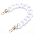 AUMEY Handbag Chain Straps Acrylic Purse Chain Strap Fashionable Replacement Purse Clutches Handles for Purse Handbags DIY Crafts, 15.7 inch of Each (02- White) - color: 02- White