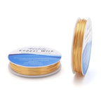 Adabele 65 Feet Premium Tarnish Resistant Round Jewelry Wire Copper Beading Wire Spool Bulk (0.8mm/20 Gauge) 18K Gold Plated for DIY Craft Jewelry Making BF286-8 - color: 18K Yellow Gold/Light Gold, size: 0.8mm (20 Gauge) wire - 1 Roll