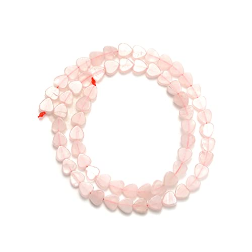 6mm Natural Rose Quartz Stone Beads Heart Shape Cute Fine Gems Spacer Beads Fit Jewelry Making DIY Exquisite Necklace Bracelet Accessory - color: Rose Quartz
