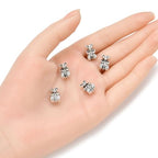 40pcs Cute Bear Symbol of Strength and Courage Large Hole Animal Loose Beads (4.5mm Hole) Antique Silver Metal Spacer for DIY Craft Jewelry Making MEC-A10 - size: Bear