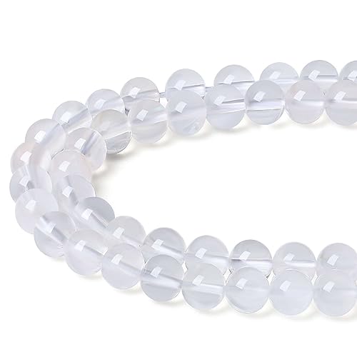 LAIDANLA Clear Quartz 6mm Natural Stone Beads Round Loose Gemstone Stone Beads for DIY Bracelet Necklace Earrings Jewelry Making Polishing Genuine Real Beading Crystal 96PCS 2 Strand 32" - color: V-Clear Quartz, size: 6mm