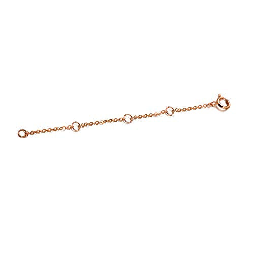 14K Solid Gold Chain Necklace Extender 2-3-4 Inch, Durable Adjustable Gold Chain Extender for Gold Necklace Bracelet - color: Rose Gold