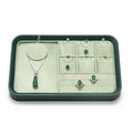 Oirlv Jewelry Display Tray for Vendors Velvet Jewelry Tray with Compartments for Rings and Necklaces(Green) - color: Green P21701