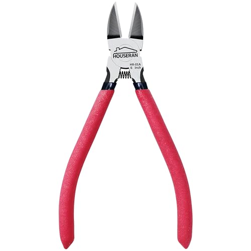 6 inch Side Cutter - Diagonal and Spring Loaded Wire Cutters with Non-slip Red Handle, Ideal for Jewelry, Crafting, Zip Tie, Heavy Duty,1 Pack - color: 1 Pack