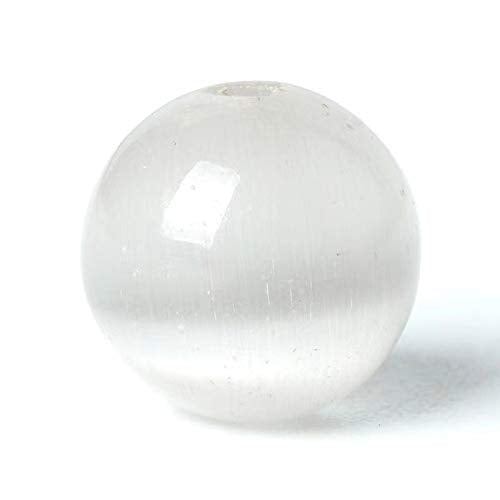 100Pcs Natural Stone Beads 6mm White Cat's Eye Round Loose Gemstone Energy Healing Beads Hole Size 1mm DIY Smooth Beads for Bracelet Necklace Earrings Jewelry Making - color: Cat's Eye, size: 6mm