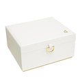 COLLECTIVE HOME - Monogram Jewelry Box with Mirror, Custom Gold Letter Engraving, Elegant Jewelry Organizer with Removable Tray, Gift for Mother’s Day, Girlfriend, Birthday (d) - color: d