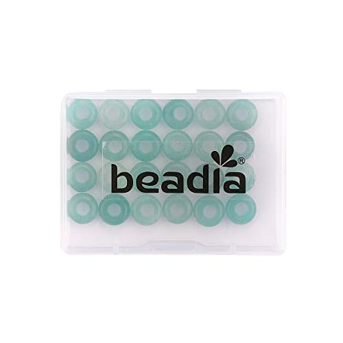 BEADIA Natural Green Aventurine Rondelle Stone with Large Hole (4mm) Loose Semi Gemstone Beads for Jewelry Making 10mmx4mm 24pcs - color: Green Aventurine, size: 10mm x 4mm