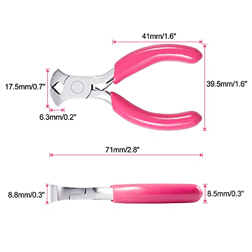 SPEEDWOX Mini End Nipper, 3" End Cutting Pliers with Pink PVC Handle, Jewelry Pliers for Beading Jewelry Making Wire Wrapping DIY Craft Hobby Supplies - style: 3" End Nippers