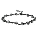 Amazing Gemstone Crystal Anklet Ankle Bracelets for Women - Waterproof Beaded Healing Crystal Anklets, Plus Size Chakra Gemstone Bead Anklet - color: Hematite, style: Hand Knotted