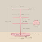 Saydear Elegant Jewelry holder Organizer 2-Tier Display Storage Stand for Earrings Necklaces with Ring Tray Spacious and Durable, Easy to Assemble Pink - color: Pink