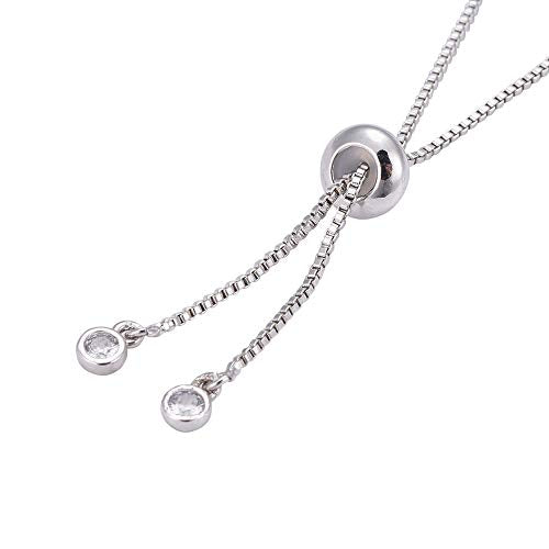 DanLingJewelry 5pcs Adjustable Slider Metal Bracelet Slider Extender Chains with Rhinestone Charms for Jewelry Making DIY 8 Inches(223mm) P - color: StyleⅩ-5 pcs-Platinum