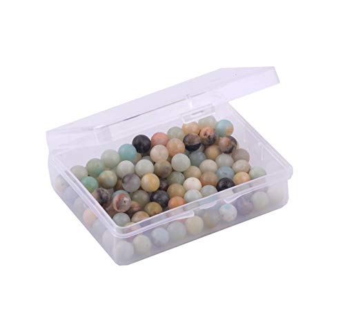 Natural Stone Beads 100pcs 6mm Amazonite Stone Round Genuine Real Stone Beading Loose Gemstone Hole Size 1mm DIY Smooth Beads for Bracelet Necklace Earrings Jewelry Making (Amazonite Green, 6mm) - color: Amazonite Green, size: 6mm
