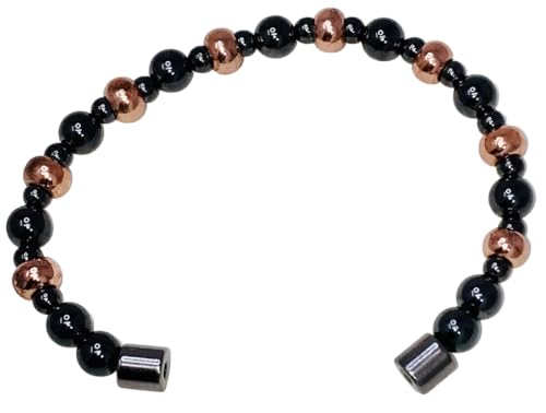 Copper and Magnetic Hematite Bracelet - size: 8 Inches