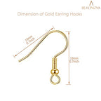 BEADNOVA Fish Hook Earring Hooks 150pcs Earring Findings with Backs for Ear Wire Supplies Earwire Making DIY (150pcs Gold Ear Wires and 150 pcs Backs, Total 300pcs) - color: Gold, size: 150pcs