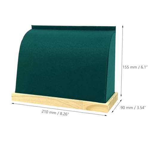 Cambered Necklace Display Stand with Flannelette Soft Mat Wood Jewelry Organizer Tabletop Display Holder for Necklaces, Choker Pendant (Green) - color: Green