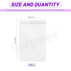 Swpeet 50Pcs 3.54"×5.1" Thick Clear PVC Jewelry Bags, Self Adhesive Portable Travel Jewelry Organizer, Plastic Jewelry Storage Bags, Transparent zipper bags, Anti Tarnish Lock Pouch for Ring Earrings - style: 9×13CM