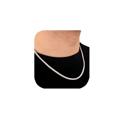 2.5mm/4mm Silver Wheat Chain for Men Women, Mens Silver Plated Over Stainless Steel Wheat Chain - color: Silver-4mm, size: 20 Inches