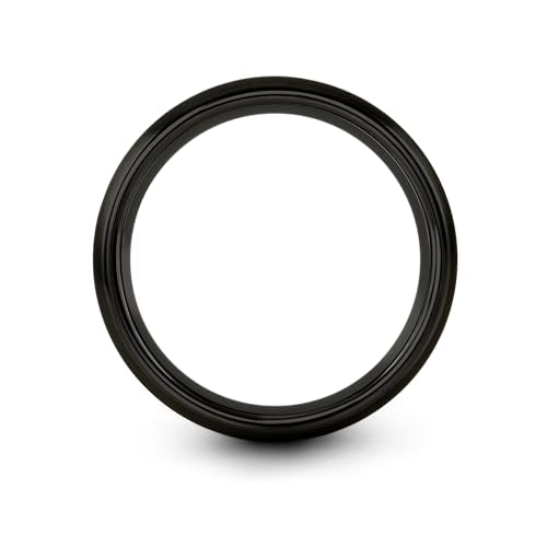 Chain Tool Ring - Gift for Cyclist - 8mm - Band - Gunmetal Black Silver - Personalized Custom Engraving - Men Women - Anniversary Engagement Wedding - Tungsten Carbide - Flat Dome Bevel - color: 01 - Black Tungsten