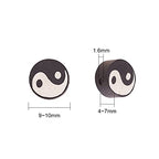 Airssory 100 Pcs Black and White Manmade Polymer Clay Soft Beads Flat Round with Taiji Ying Yang Sign Loose Bead Spacer for Lucky Jewelry Making - color: Yin Yang Beads_Black and White