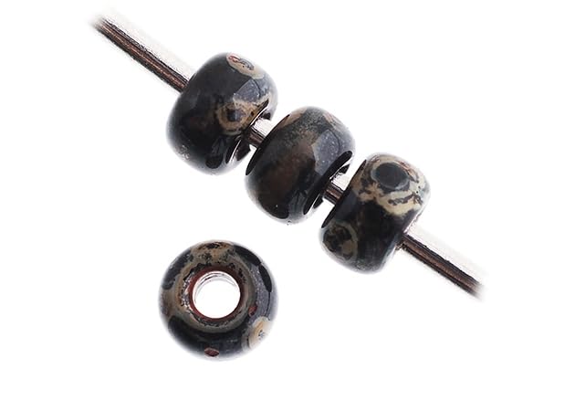 Miyuki Seed Bead 11/0 APX. 22 - g OP. Black Picasso Japanese Glass Seed Beads - color: Black Picasso