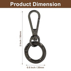2 Pcs 5-Split Swivel Snap Hooks with Key Rings, Opening Metal Swivel Lobster Claw Clasps for Key Chain Clip, Lanyard, DIY Crafts, Jewelry Making, Bags and Accessories(Black) - color: Black