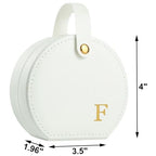Travel Jewelry Case, Elegant Half-Moon Design with Golden Accents, Detachable Handle, White Personalized Accessory Organizer, Fashion-Forward Gift for Women and Teens(F) - style: F
