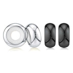 DALARAN Stopper Beads for Bracelets 925 Sterling Silver Clip Spacer Charm Bracelet Stoppers - style: sliver black charms-4