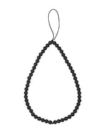 Semi-Precious Gem Stones Beaded Phone Charm Cell Phone Lanyard Wrist Strap Handmade Natural Gemstone Phone Chain string - color: Black Agate